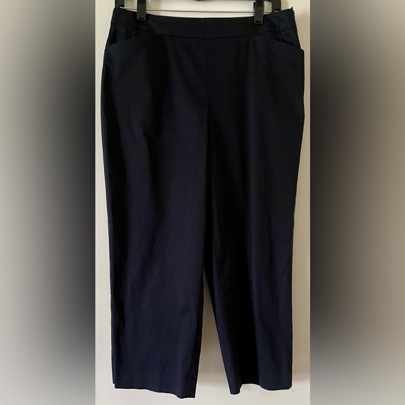 Talbots Pants - Talbots Women’s Sz 12 Petite Blue Flat Front Tapered Leg Dress Pant Side Zip